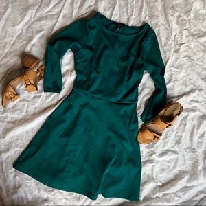 THE LIMITED skater dress green small fit & flare